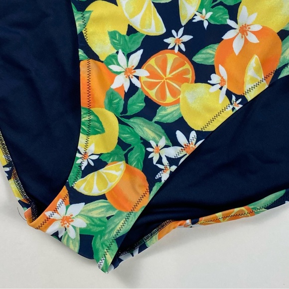 Old Navy Bikini Swim Bottoms Women XXL Blue Yellow Orange Tropical Low Rise XXL - Picture 5 of 11